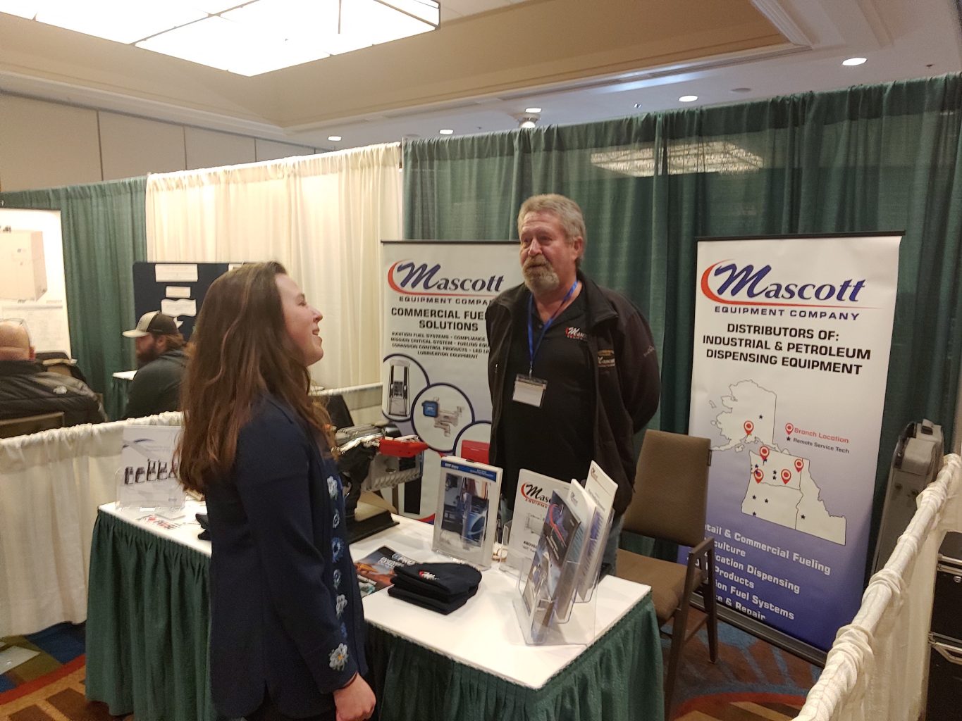 Mascott team at trade show